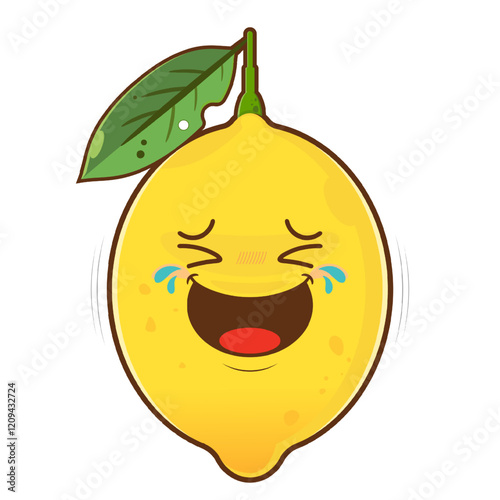 lemon laughing face cartoon cute