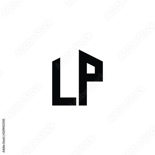 LP monogram logo design letter text name symbol monochrome logotype alphabet character simple logo