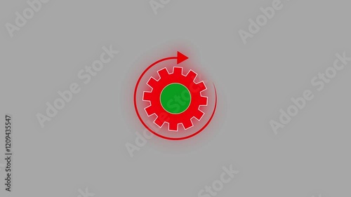 Gear rotating animation with Arrow recycling on Check mark symbol. approved tick mark icon, Check mark icon animation black background. 4k Video