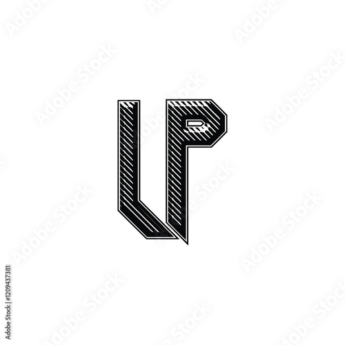 LP monogram logo design letter text name symbol monochrome logotype alphabet character simple logo