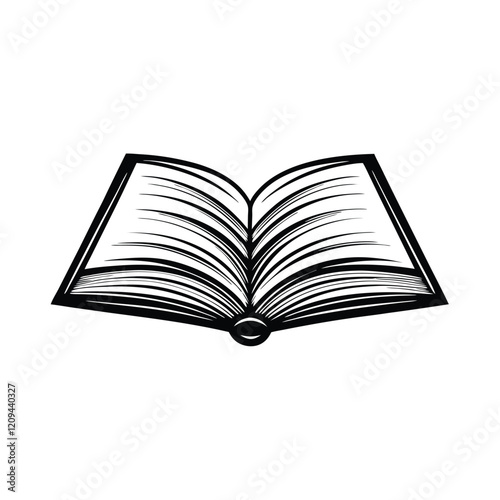 Design a minimalist book logo with an open shape, suitable for a publishing house, literary festival, or book club.
