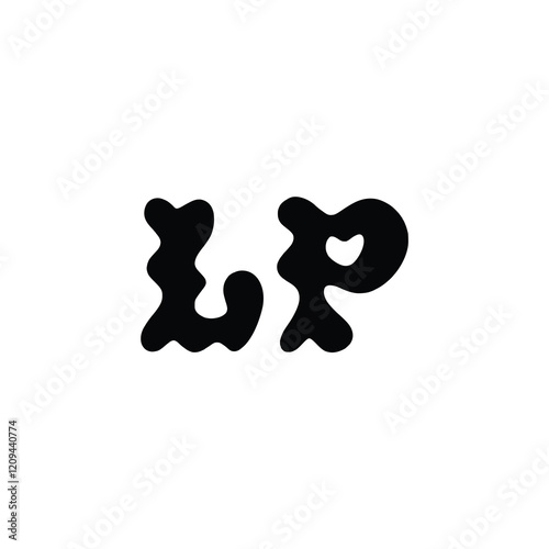 LP monogram logo design letter text name symbol monochrome logotype alphabet character simple logo