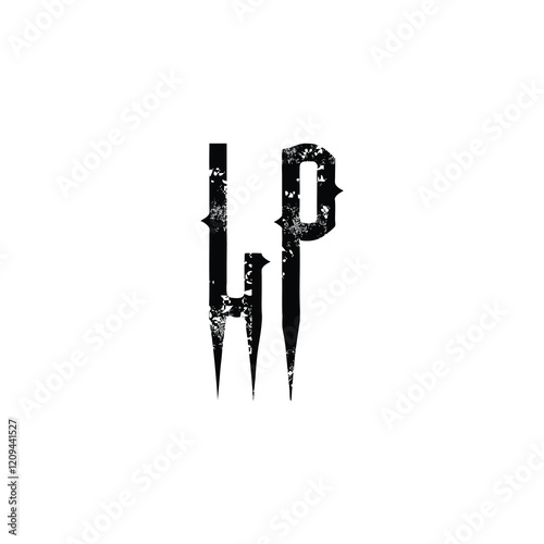 LP monogram logo design letter text name symbol monochrome logotype alphabet character simple logo