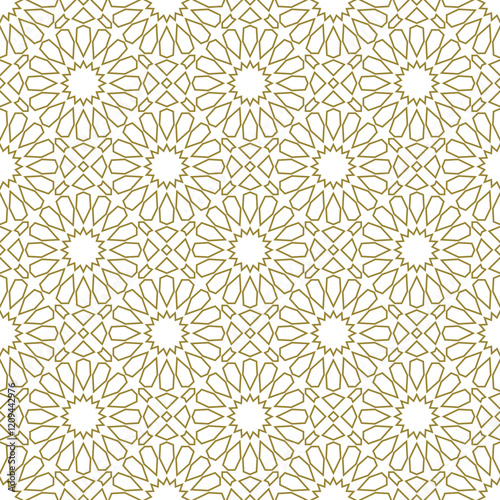 Seamless geometric ornament based on traditional islamic art. For fabric,textile,cover,wrapping paper,background.