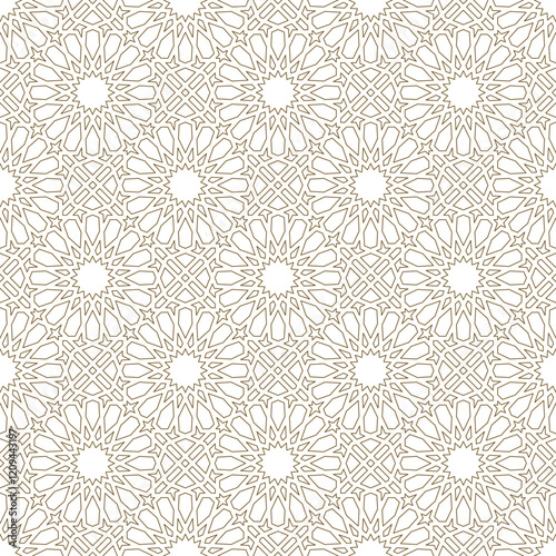 Seamless geometric ornament based on traditional islamic art. For fabric,textile,cover,wrapping paper,background.