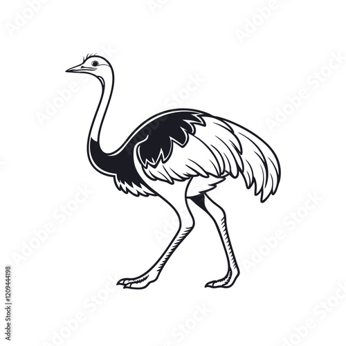 Ostrich silhouette vector illustration