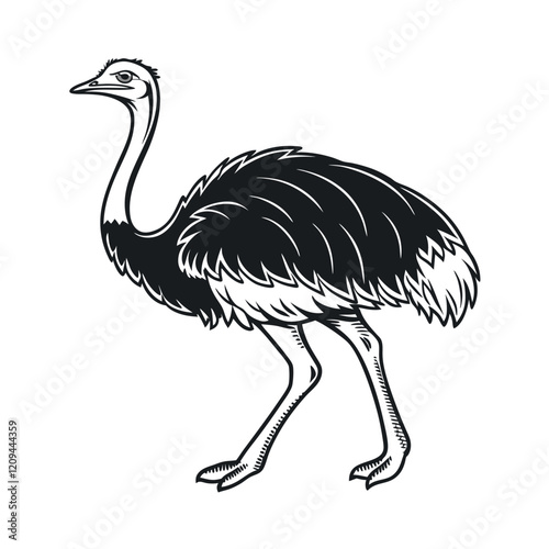 Ostrich silhouette vector illustration