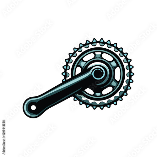 A sleek, modern sprocket with a minimalist, geometric shadow cast on a clean white background.  The sprocket should have a polished, industrial aesthetic.