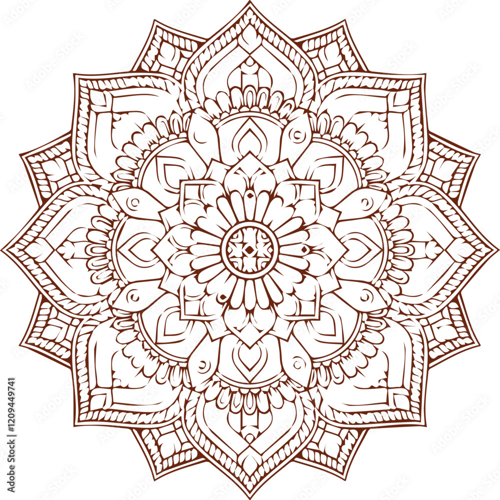 Fototapeta premium Beautiful flower art and mandala vector design
