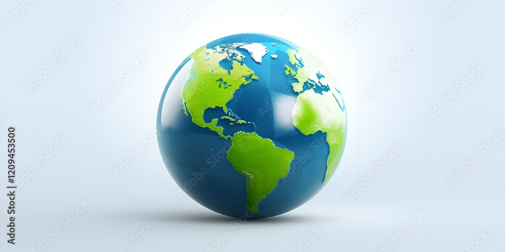 3d icon of the earth, blue and green colors, white background, simple design, vector illustration 3d icon of the earth, blue and green colors, white background, simple design, vector illustration