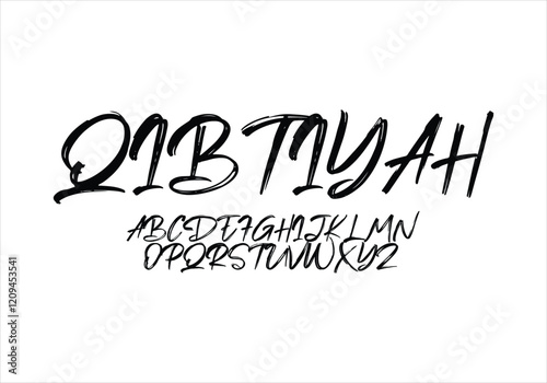 Qibtiyah font for logo and headline. Isolated vector typeset