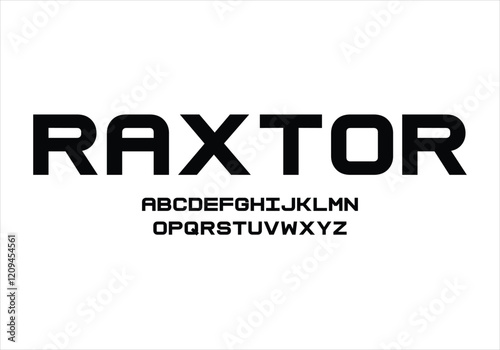 Raxtor font for logo and headline. Isolated vector typeset