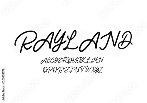 Rayland font for logo and headline. Isolated vector typeset