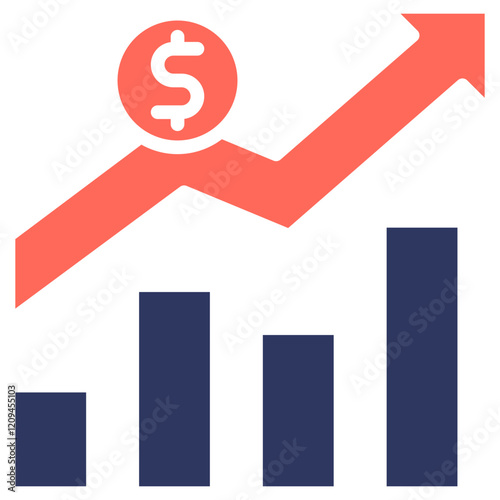 Economic Trends glyph color icon