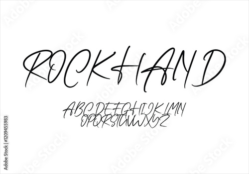Rockhand font for logo and headline. Isolated vector typeset