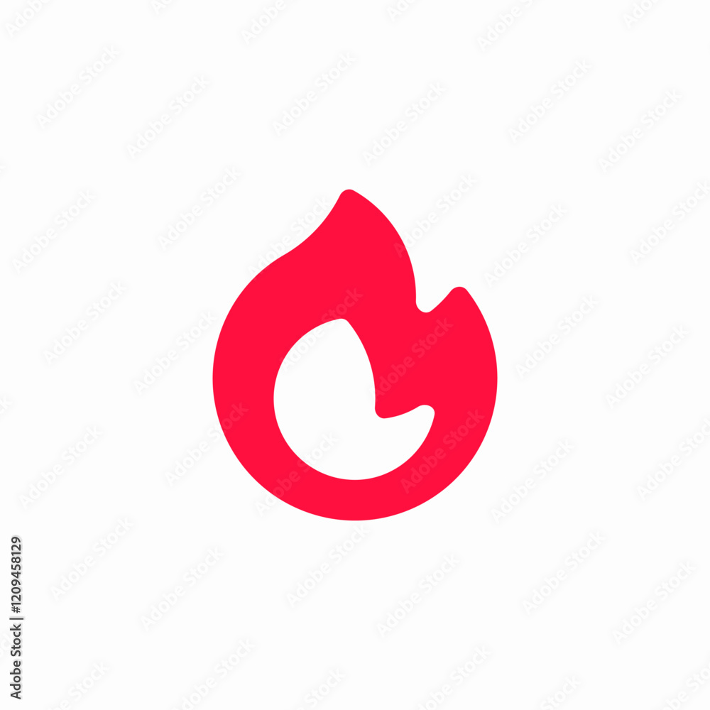 Fototapeta premium fire trending hot popular icon vector sign