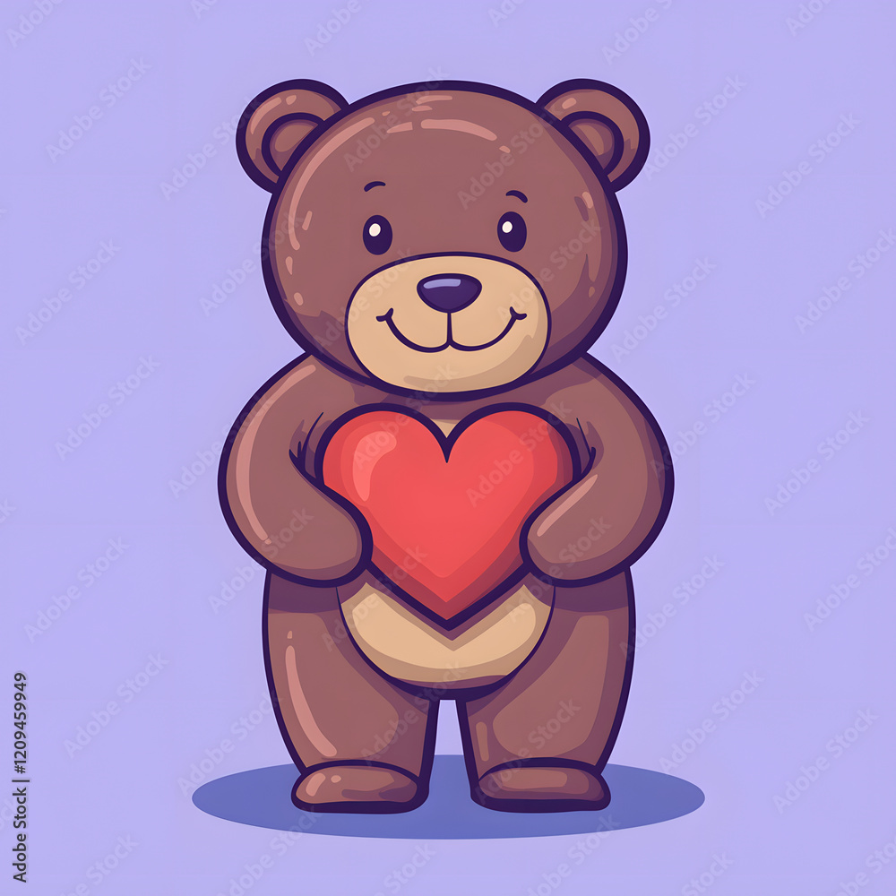 cute cartoon bear holding heart shaped icon, expressing love and joy. This adorable character is perfect for children illustrations and greeting cards cute cartoon bear holding heart shaped icon, expressing love and joy. This adorable character is perfect for children illustrations and greeting cards