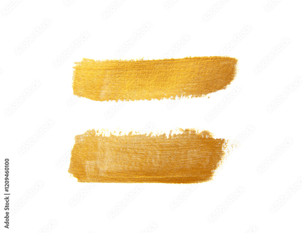 Fototapeta premium Gold Texture Paint Stain Illustration. Hand drawn brush stroke design element.