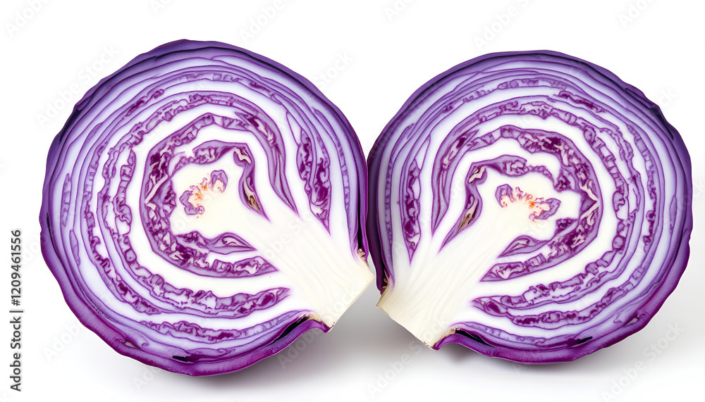 Obraz premium Fresh red cabbage isolated on white background
