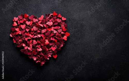 Saint Valentines Day and 8 march womans day heart on bright black background