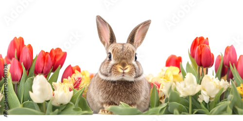 Cute Rabbit on White Background