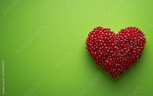Saint Valentines Day and 8 march womans day heart on bright green background