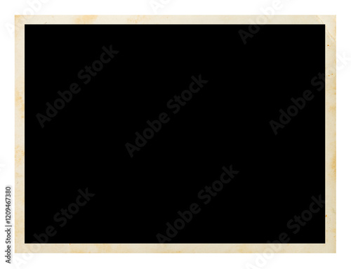 Blank old photo isolated on white background