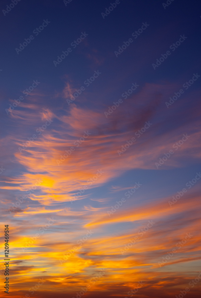 Fototapeta premium Vivid sky illuminated by the sunset