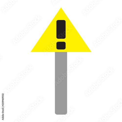Yellow dangerous mark vector icon