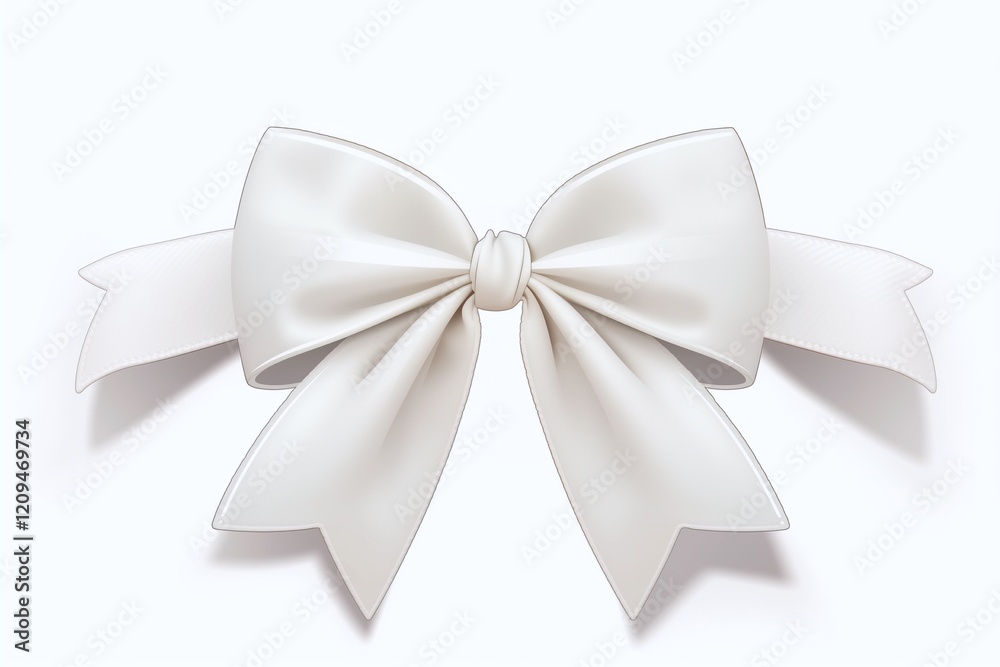 White bow isolated on white background White bow isolated on white background