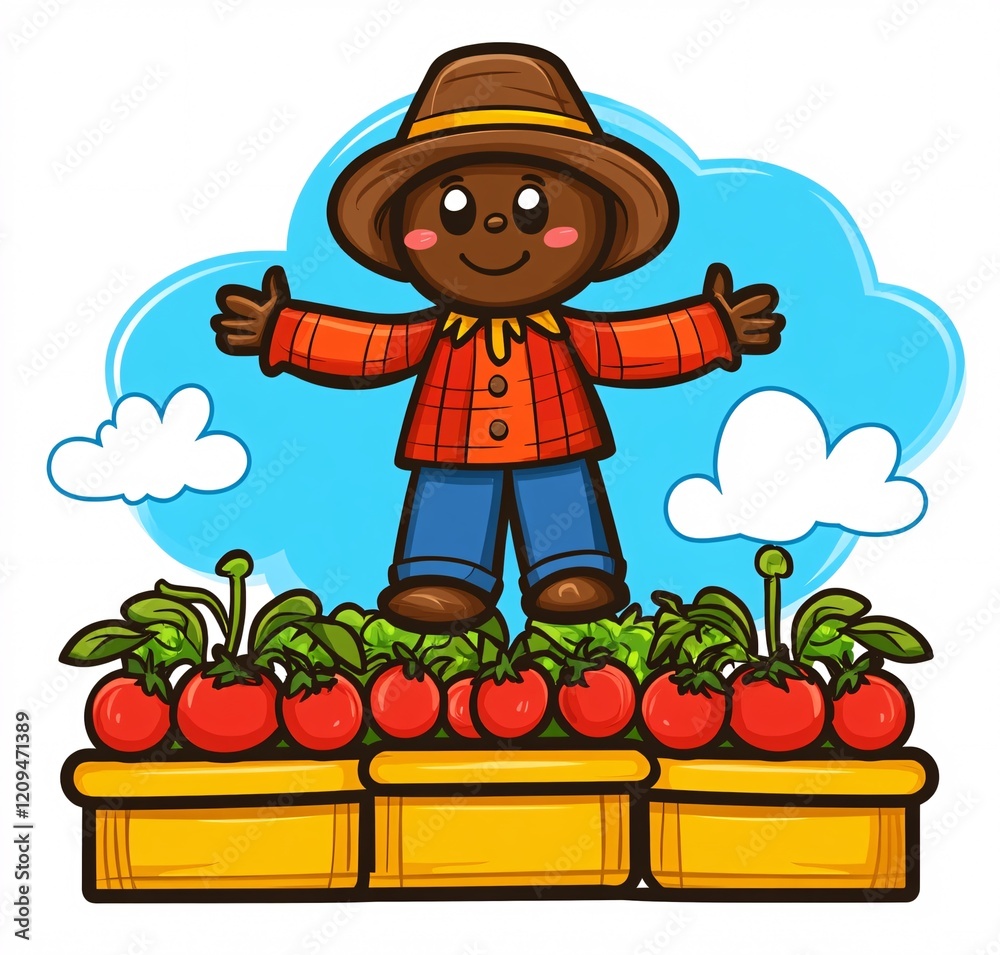 Fototapeta premium scarecrow in a garden