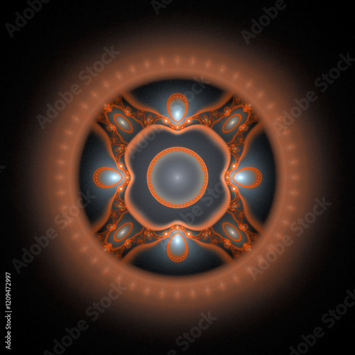 Red glowing fractal pattern