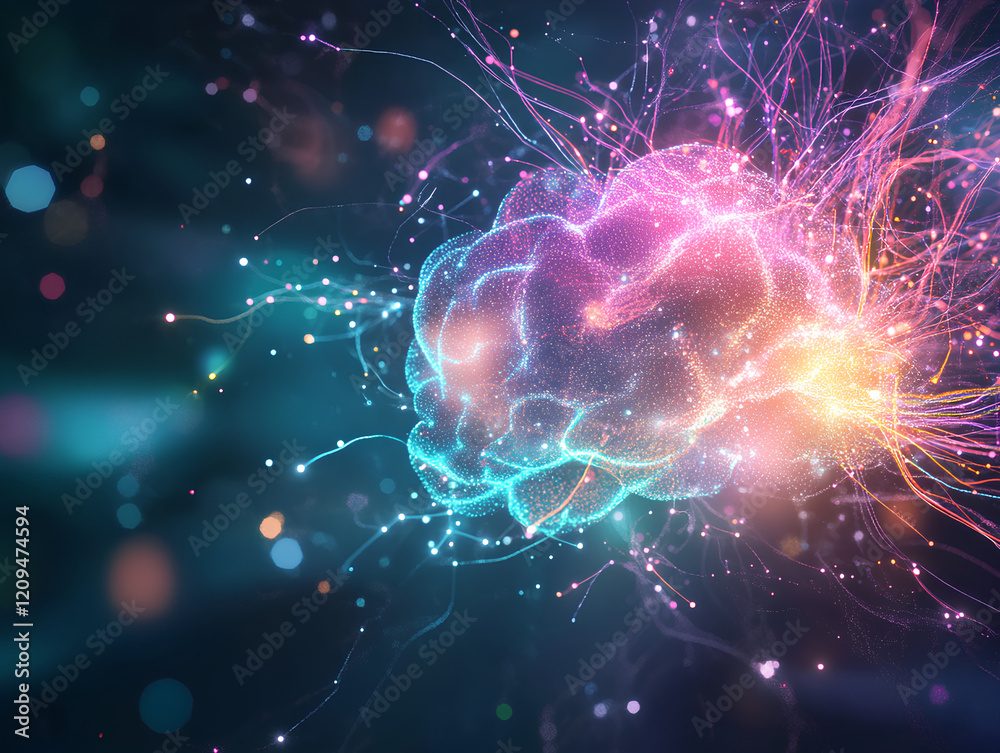 Digital Brain with Pulsating Neon Neural Connections Representing Human-AI Collaboration Digital Brain with Pulsating Neon Neural Connections Representing Human-AI Collaboration