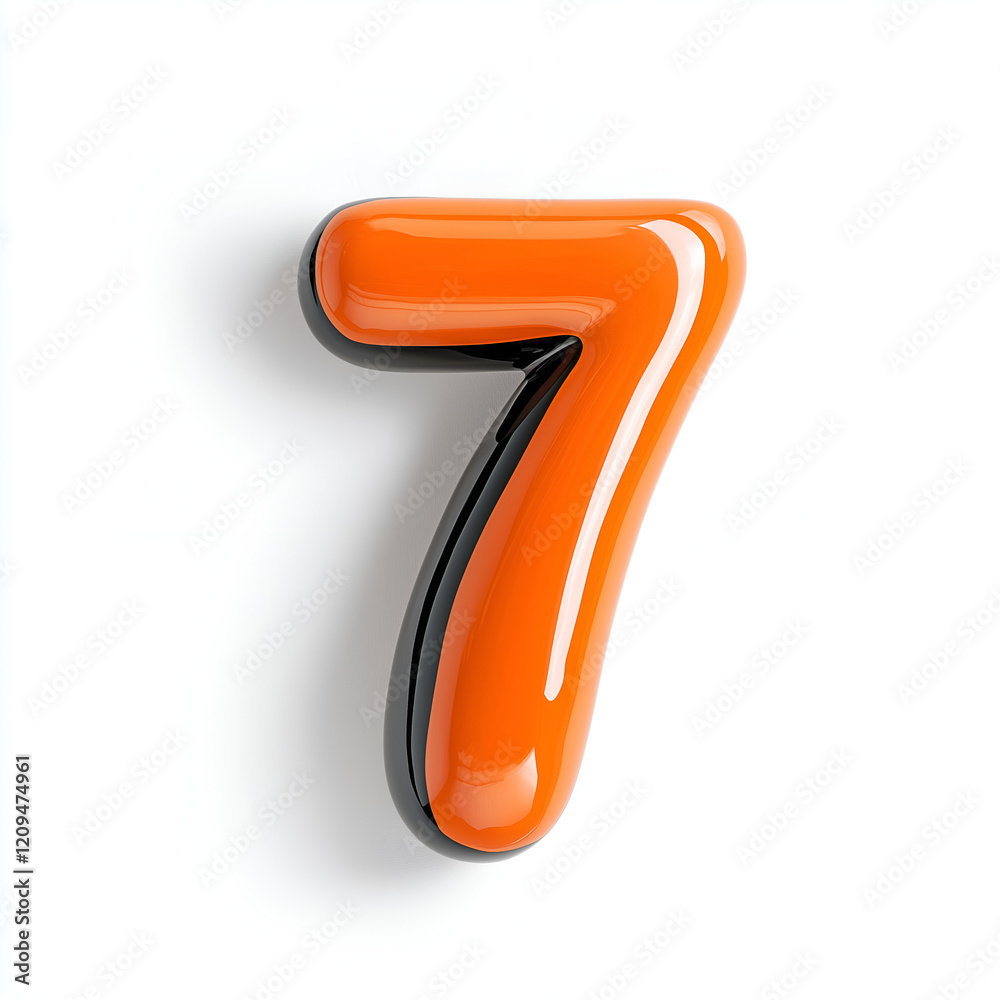 A glossy, stylized number A glossy, stylized number