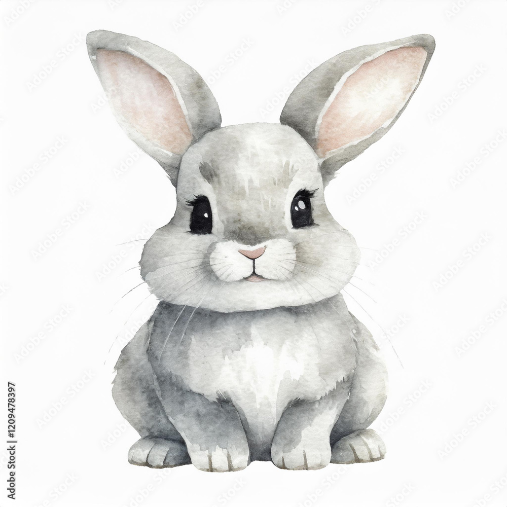 Obraz premium Watercolor Baby Rabbit Illustration.jpg vector illustration
