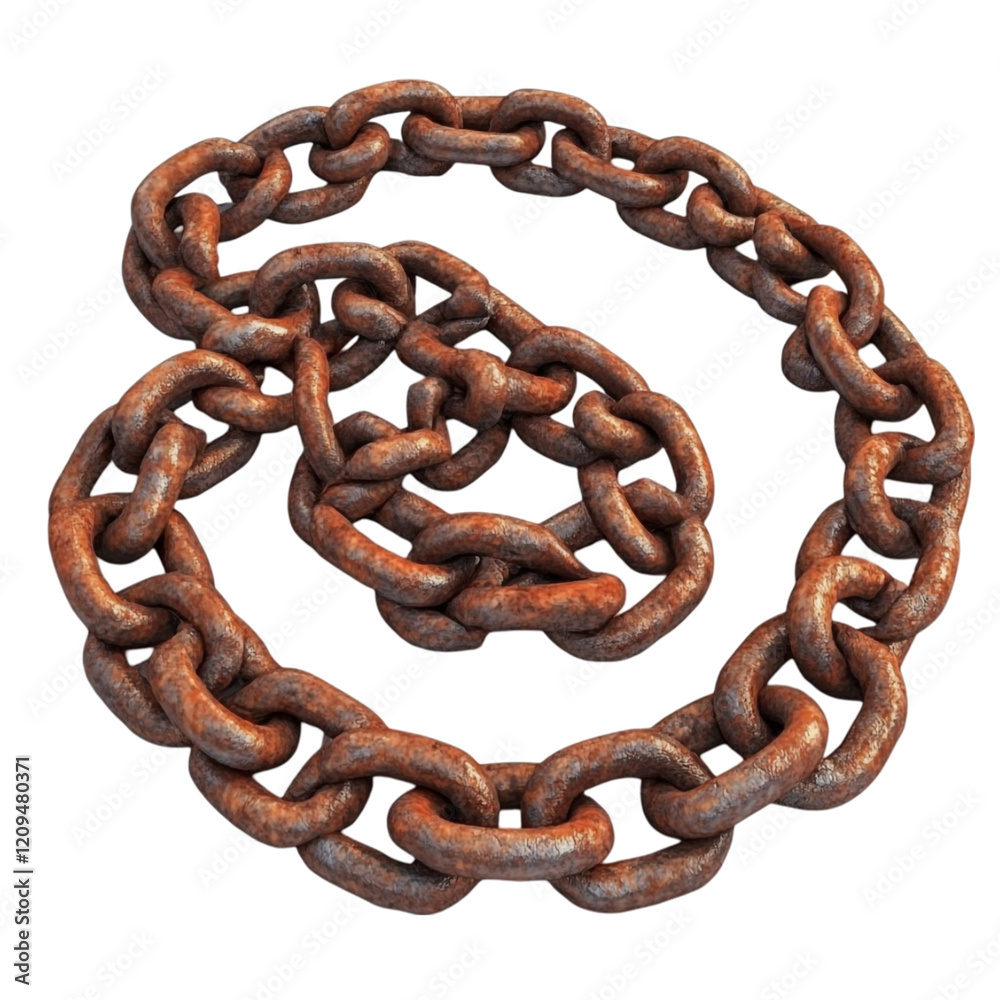 Fototapeta premium Rusty Chain Links Intertwined Metal Texture Background,
