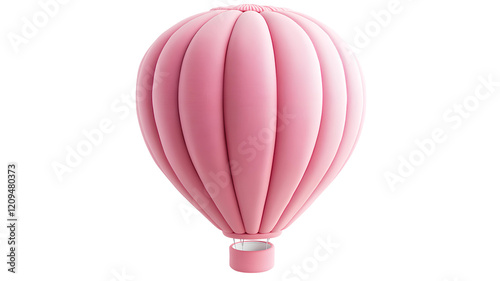 3d rendering of pink hot air balloon isolated on transparent background
