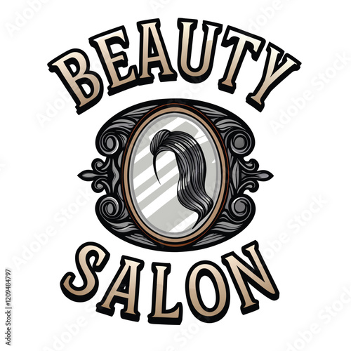 Design a vintage-style sign for a beauty salon.  The sign should be eye-catching and evoke a sense of nostalgia.