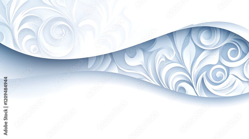 Abstract Blue Floral Wave Design Background Abstract Blue Floral Wave Design Background