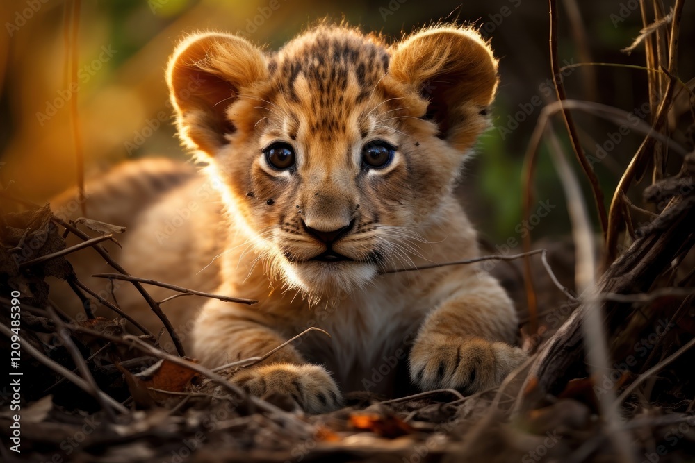 Obraz premium Baby lion wildlife animal mammal