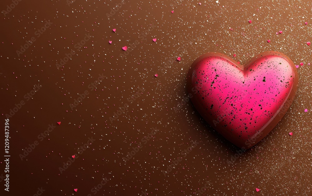 Saint Valentines Day and 8 march womans day heart on bright brown background Saint Valentines Day and 8 march womans day heart on bright brown background