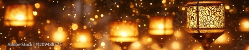 Radiant Lanterns: Captivating Light and Warmth in a Magical Evening Setting, Ideal for Celebrations, Festivals and Home Decor