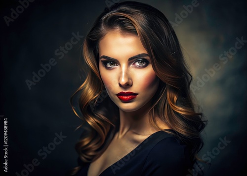 Sophisticated grace captured: a stunning low-light portrait of an elegant woman.