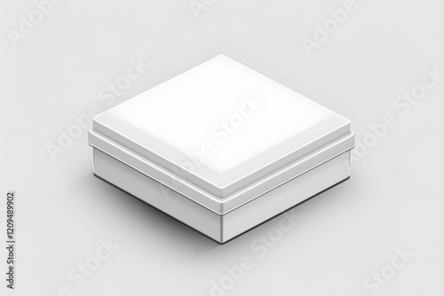 Realistic white package box for software or electronic devices, vector illustration, clean lines, smooth surface. Generative Ai.