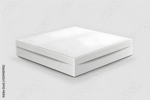 Realistic white package box for software or electronic devices, vector illustration, clean lines, smooth surface. Generative Ai.