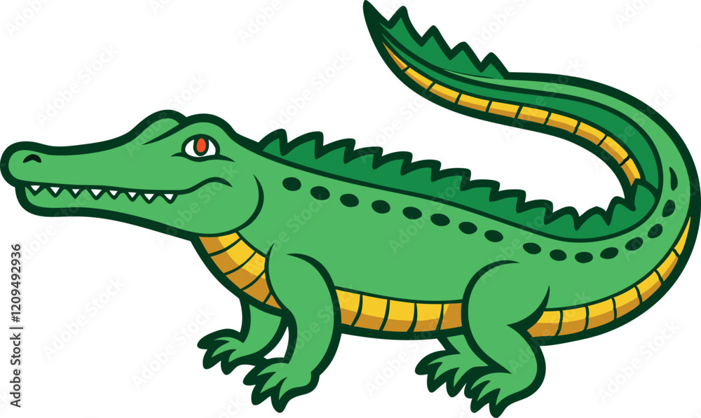Obraz premium Crocodile Animal isolated flat vector illustration 