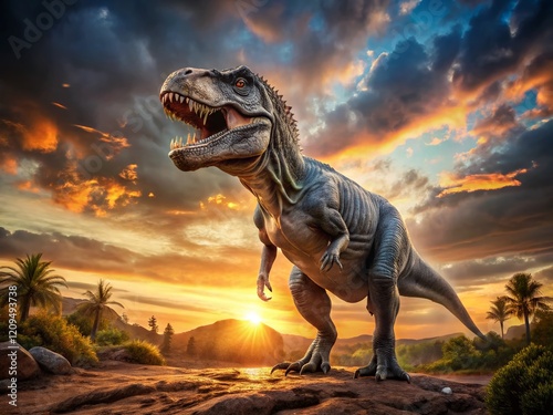 Majestic Albertosaurus: A 30-Foot-Tall Bipedal Predator of the Cretaceous Period photo