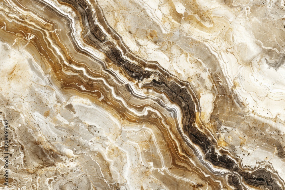 Obraz premium Luxurious abstract marble texture with beige and brown swirls