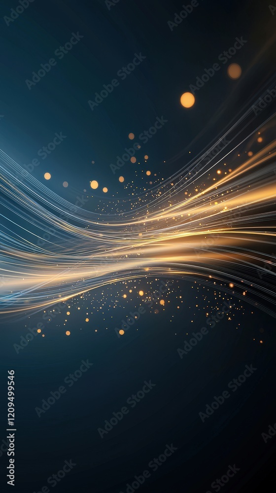 Obraz premium Abstract Light Trails with Bokeh Effects on Dark Background