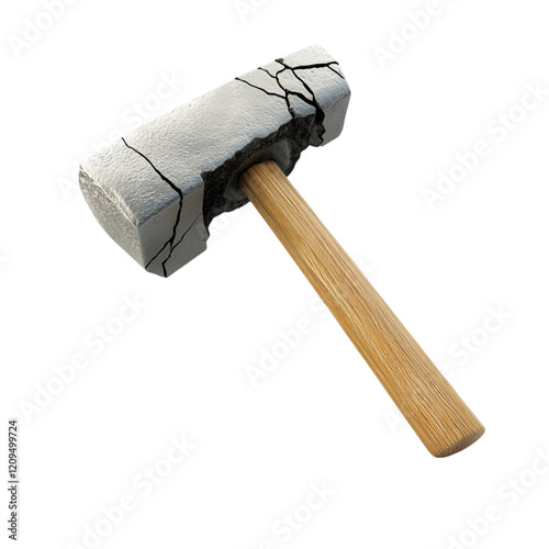 Cracked Hammer Tool Broken Wood Handle Construction Damage